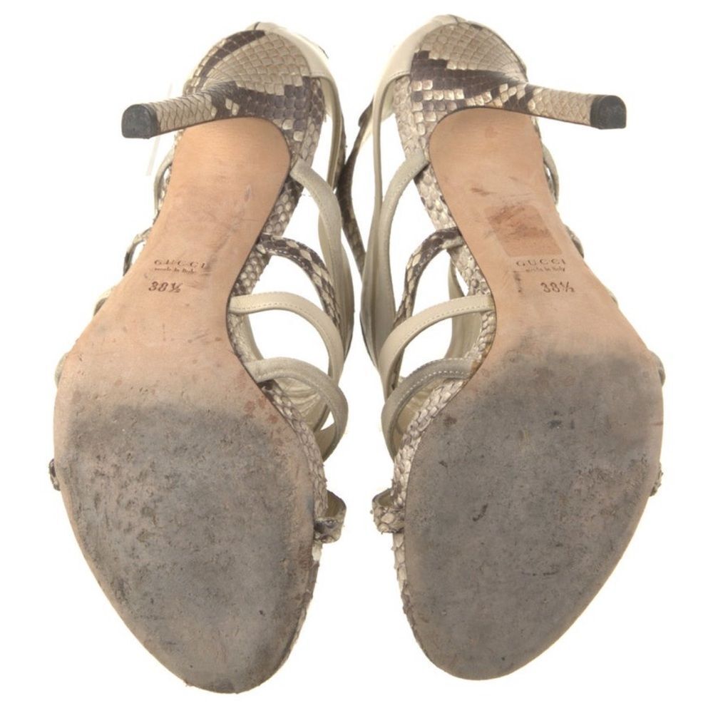 Gucci Cream Python Strappy Sandals - image 6